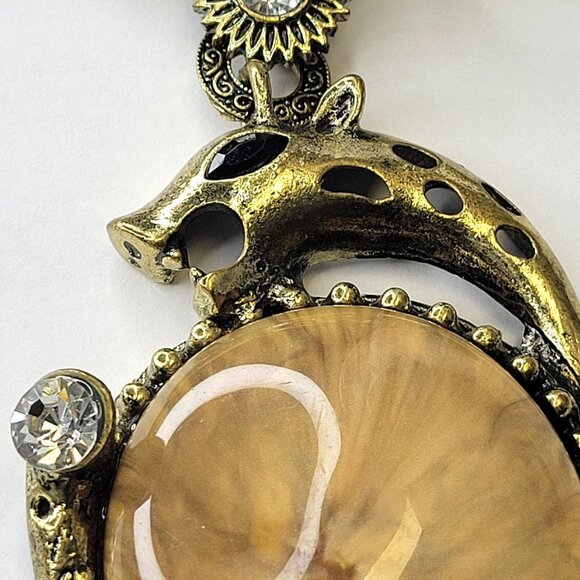 Large Dragon or Serpent Pendant Statement Necklace - Picture 5 of 14